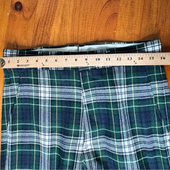 Vintage LL Bean Plaid Tartan Trousers Blue Green White 70s 80s unisex size m - Picture 8 of 14